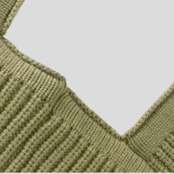 Womens|Knit Halter Crop Top|Large L|Green|Stretch|Sleeveless - Picture 12 of 13